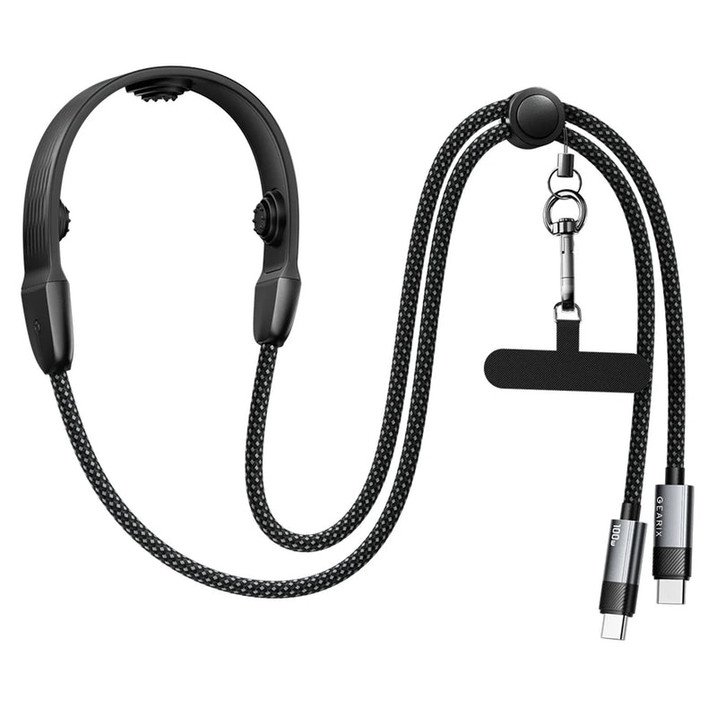 Gearix 100W USB-C Neck Massager Charging Cable – PD Fast Charging Type-C Data Cable with Built-in Neck Massage
