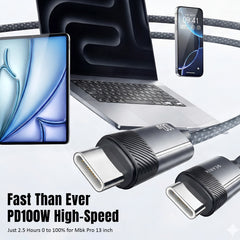 Gearix 100W USB-C Neck Massager Charging Cable – PD Fast Charging Type-C Data Cable with Built-in Neck Massage