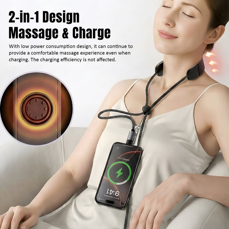 Gearix 100W USB-C Neck Massager Charging Cable – PD Fast Charging Type-C Data Cable with Built-in Neck Massage