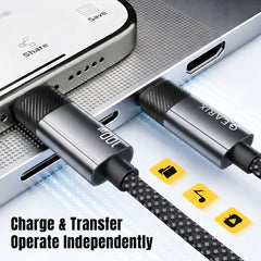 Gearix 100W USB-C Neck Massager Charging Cable – PD Fast Charging Type-C Data Cable with Built-in Neck Massage