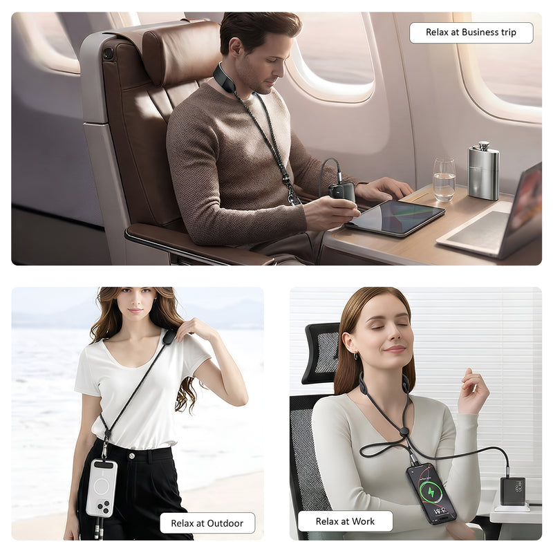 Gearix 100W USB-C Neck Massager Charging Cable – PD Fast Charging Type-C Data Cable with Built-in Neck Massage